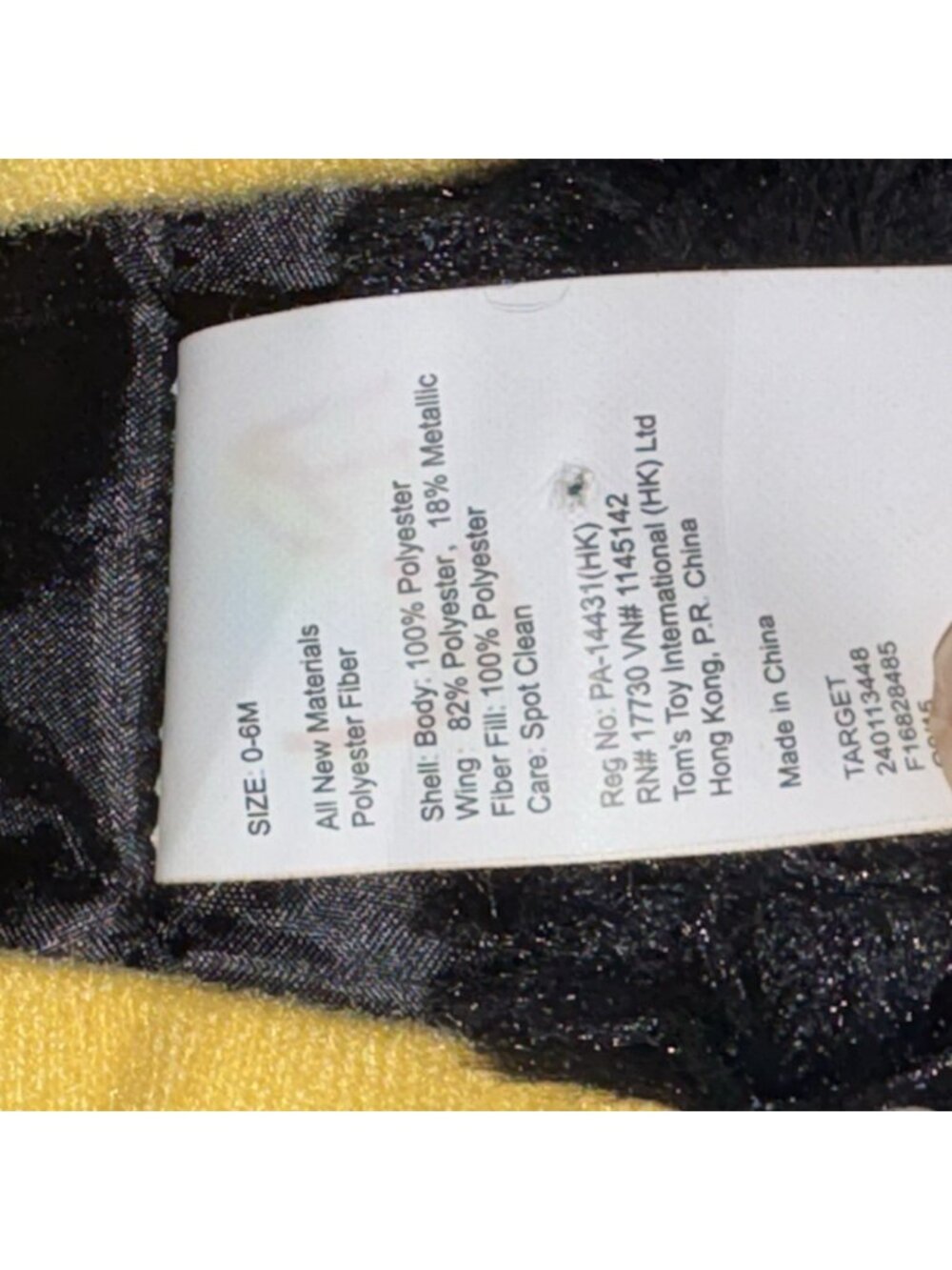 Infant Toddler Baby Bumble Bee Costume Sz 6-12 Months - Picture 7 of 7